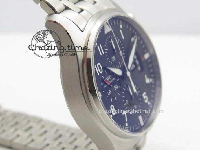 MIROTIME 0122 Minimalist Pilot Chrono 3777 43mm ZF 1:1 Best Edition Black Dial On SS Bracelet A 7364
